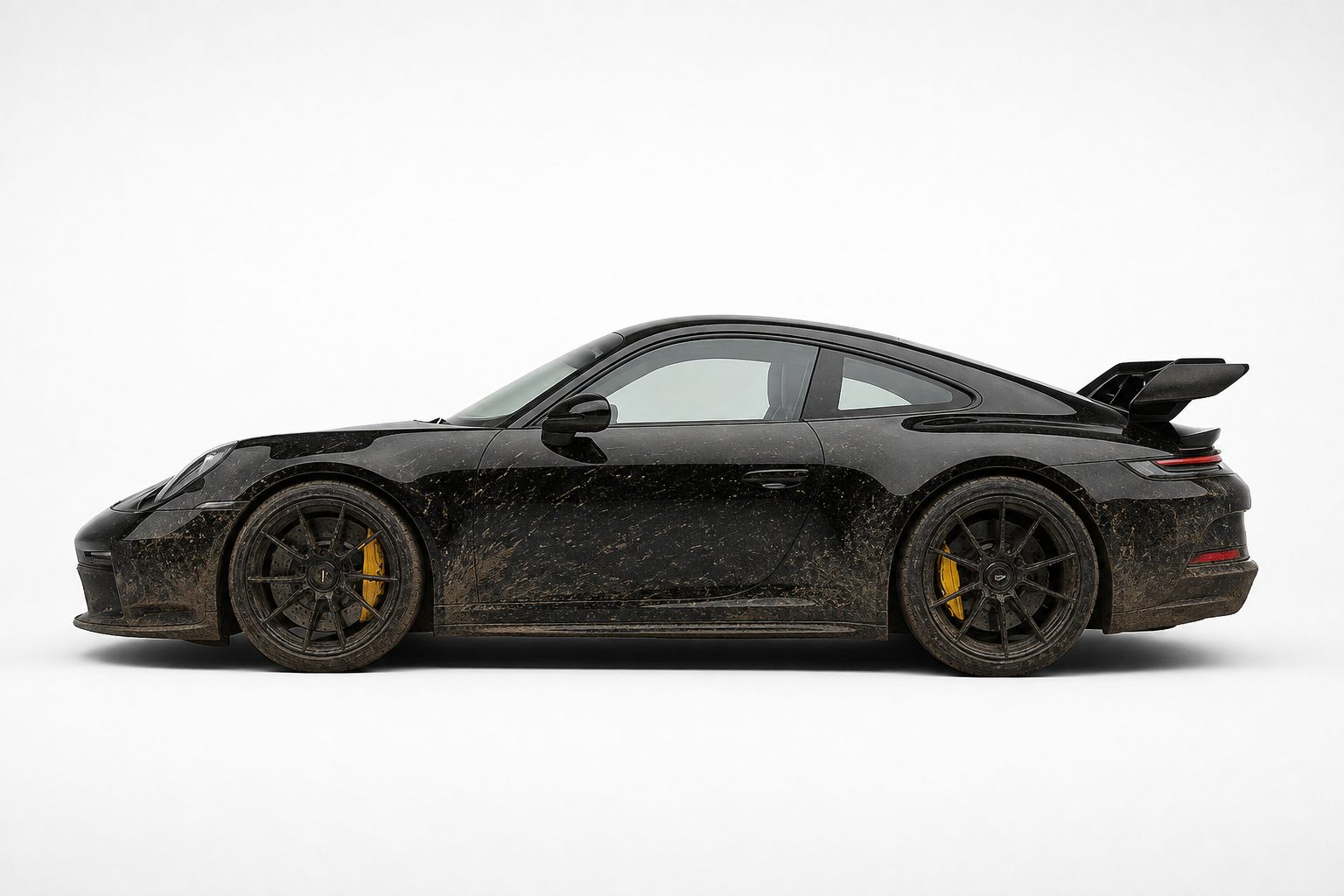 Before detailing — Porsche 911 GT3 covered in dust and dirt